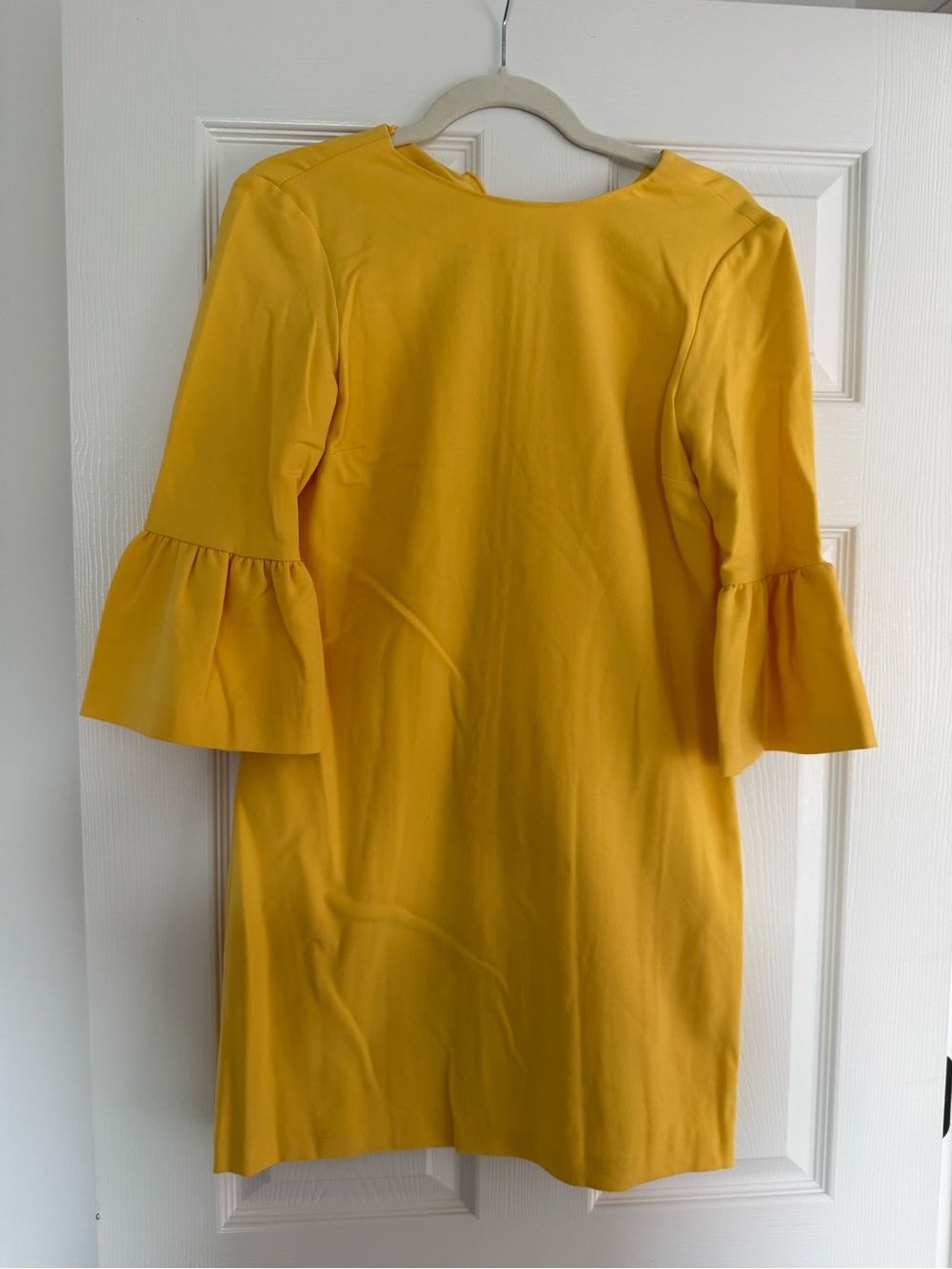 Zara Bright Yellow Ruffle Sleeve Mini Dress
